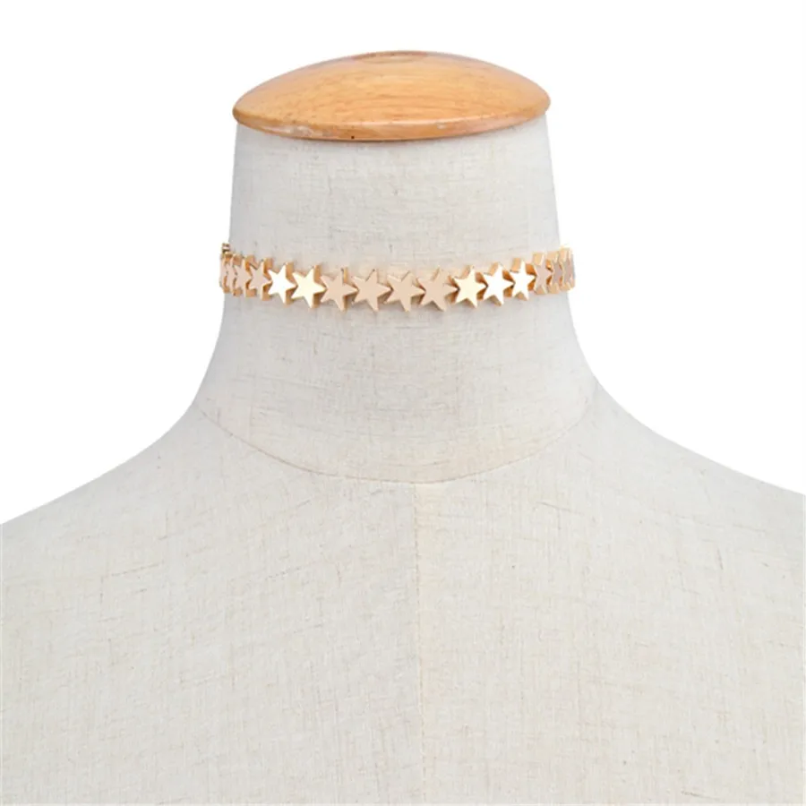 Fashion Star Strung Chocker Necklace Chain Golden Color Vintage Pendant Necklaces Statement Jewelry for Women
Fashion Star Strung Chocker Necklace Chain Golden Color Vintage Pendant Necklaces Statement Jewelry for Women