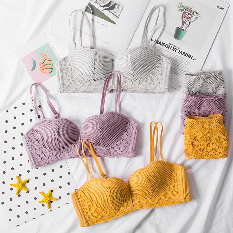 New 1/2 cup Sexy deep-v Lace Bra Set Push up Lingerie Women Underwear Sets Intimates seamless girls Multi Colors Intimates
New 1/2 cup Sexy deep-v Lace Bra Set Push up Lingerie Women Underwear Sets Intimates seamless girls Multi Colors Intimates