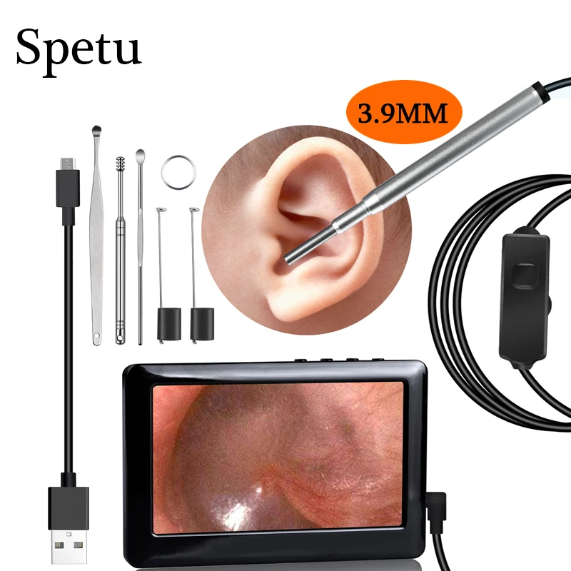 Spetu 3.9MM Ear Nose And Throat Visual Detector Otoscopes With 4.3 Inch HD Display Endoscope Otoscope Medical Ear Spoon Cleaner
Spetu 3.9MM Ear Nose And Throat Visual Detector Otoscopes With 4.3 Inch HD Display Endoscope Otoscope Medical Ear Spoon Cleaner
