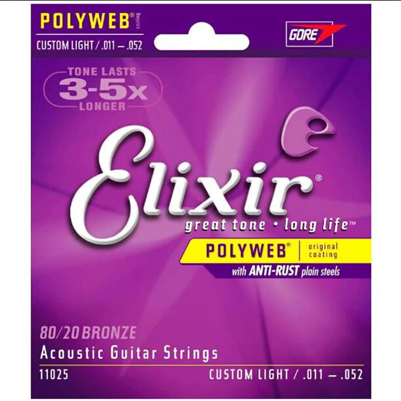 

Elixir Strings Nanoweb guitar strings 11027 11002 11052 16027 16052 Acoustic guitar Light Phosphor Bronze Wound Set 010 011 012