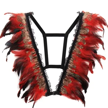 Hot Red Feather Epaulette Bondage Body Harness Adjust Stappy Cage Bra Shoulder Angel Wings Lingerie Gothic BurningMan Dance Rave
Hot Red Feather Epaulette Bondage Body Harness Adjust Stappy Cage Bra Shoulder Angel Wings Lingerie Gothic BurningMan Dance Rave