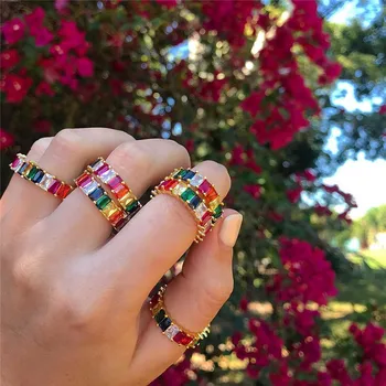 AOTEMAN Hot Sale Eternal Finger ring AAA zircon Cz Rainbow Rings Engagement Wedding Band Rings For Women colorful bijoux Gift
AOTEMAN Hot Sale Eternal Finger ring AAA zircon Cz Rainbow Rings Engagement Wedding Band Rings For Women colorful bijoux Gift