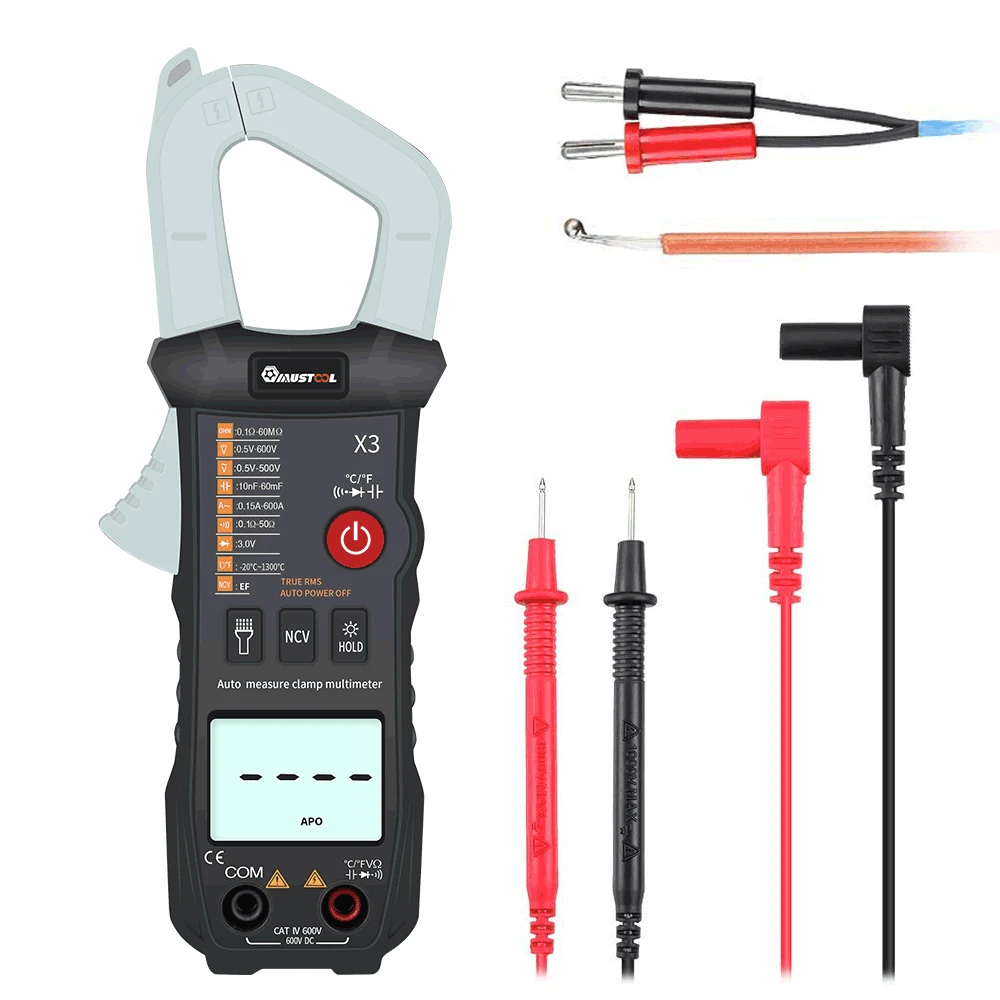 MUSTOOL X3 Fully Intelligent True RMS Clamp Meter 6000 Counts Automatic Identification Digital Multimeter Multifunction
MUSTOOL X3 Fully Intelligent True RMS Clamp Meter 6000 Counts Automatic Identification Digital Multimeter Multifunction