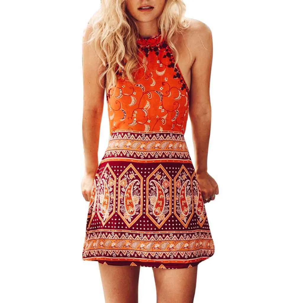 JAYCOSIN Sexy Halter Backless Summer Dress Cutout Short Bohemian Beach Dress Print Floral Chiffon Dress Vestidos 2019
JAYCOSIN Sexy Halter Backless Summer Dress Cutout Short Bohemian Beach Dress Print Floral Chiffon Dress Vestidos 2019