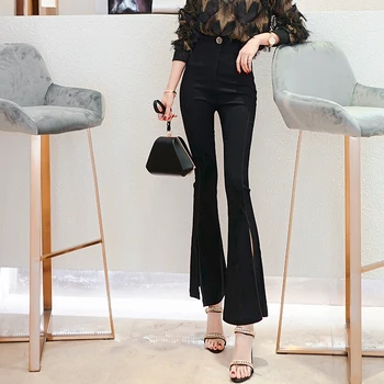 spring Women black high waist Slim Split Flare pants Simple casual pants Sexy trousers female Office lady temperament pants
spring Women black high waist Slim Split Flare pants Simple casual pants Sexy trousers female Office lady temperament pants