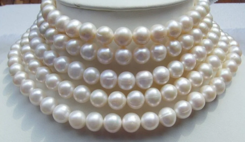 Hot sale new Style >>>>>11-10MM WHITE Freshwater culture PEARL NECKLACE 65