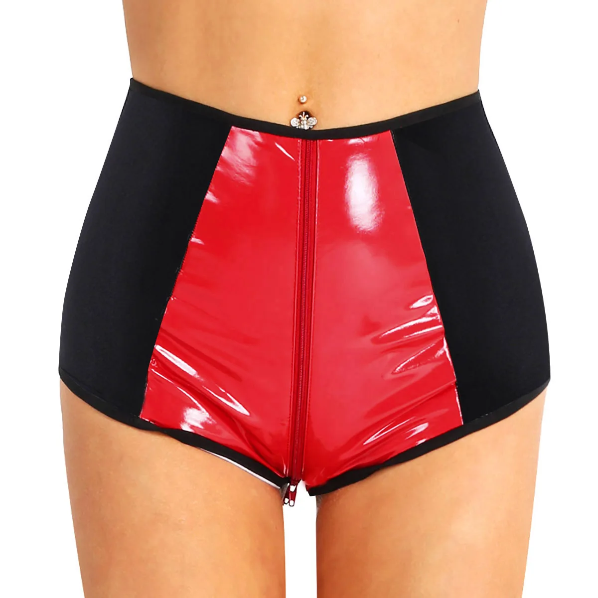 TiaoBug Women Faux Leather Pole Dance Shorts Black Red High Waist Zipper Crotch Club Festival Rave Dance Costume Hot Sexy Shorts
TiaoBug Women Faux Leather Pole Dance Shorts Black Red High Waist Zipper Crotch Club Festival Rave Dance Costume Hot Sexy Shorts