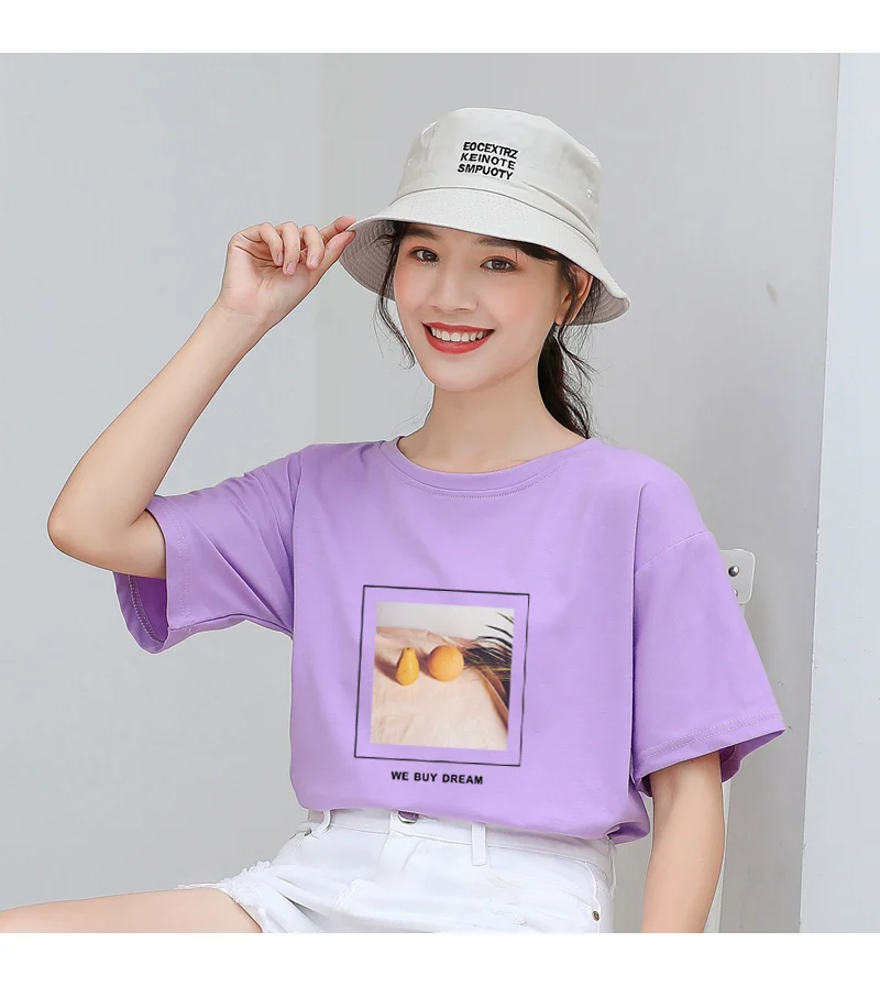 Summer New Harajuku Short Sleeve Funny Printed T Shirt Women O-neck Cotton Tops Tee Shirt Femme Streetwear Casual Korean Clothes (14)