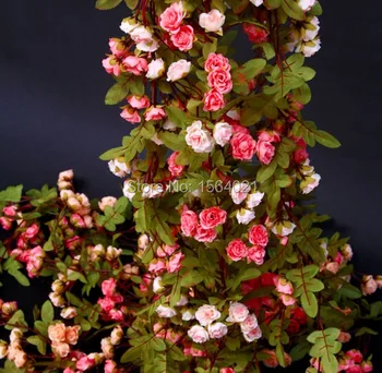 5.5Feet 1.7Meter Artificial silk rose flowers vine 72flowers garland indoor outdoor decoration supper market mall decor
5.5Feet 1.7Meter Artificial silk rose flowers vine 72flowers garland indoor outdoor decoration supper market mall decor