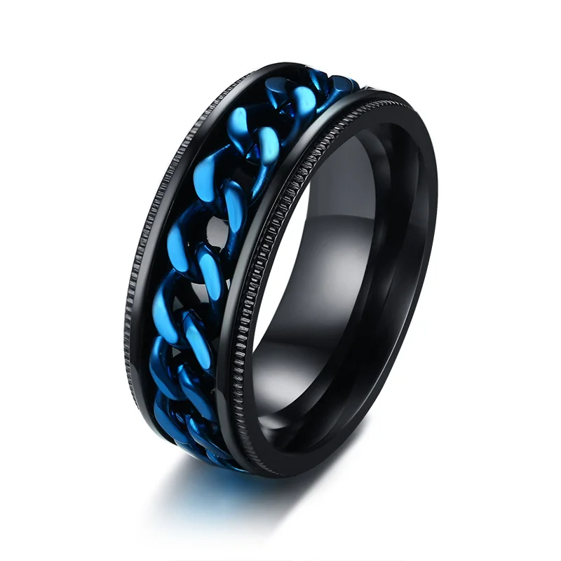 Rotate Chain Fashion Ring Creative Novelty Charm Trendy Exquisite Accesories Party Man Gifts Black Blue Titanium Steel Gift.R396
Rotate Chain Fashion Ring Creative Novelty Charm Trendy Exquisite Accesories Party Man Gifts Black Blue Titanium Steel Gift.R396