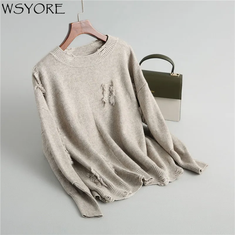 WSYORE Autumn and Winter Loose Sweater Tops Women Casual O-neck Long Sleeve Hole Knitted Pullovers Female Coat NS557
WSYORE Autumn and Winter Loose Sweater Tops Women Casual O-neck Long Sleeve Hole Knitted Pullovers Female Coat NS557