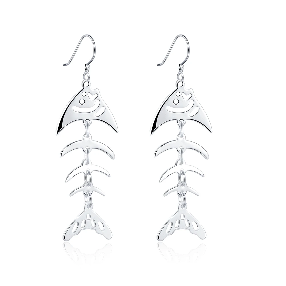 Lose Money Promotion Silver Color Wedding Earrings For Women Fashion Silver Plated Fish Skeleton Long Earring Jewelry Xmas Gift
Lose Money Promotion Silver Color Wedding Earrings For Women Fashion Silver Plated Fish Skeleton Long Earring Jewelry Xmas Gift