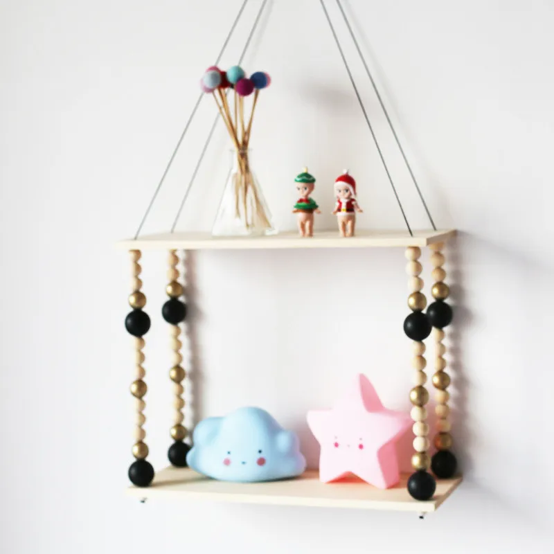 Nordic Home Decor Wall Background Baby Room Hanging Bead Wooden Shelf Decor Handcrafted Double Storage Wall Shelf Book Shelves
Nordic Home Decor Wall Background Baby Room Hanging Bead Wooden Shelf Decor Handcrafted Double Storage Wall Shelf Book Shelves