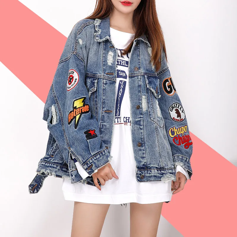 2019 BF Harajuk Loose Denim Jacket Women Embroidery Jeans Coat Hip Hop Hole Single Breasted Jeans Jacket Casual Women Jacket
2019 BF Harajuk Loose Denim Jacket Women Embroidery Jeans Coat Hip Hop Hole Single Breasted Jeans Jacket Casual Women Jacket