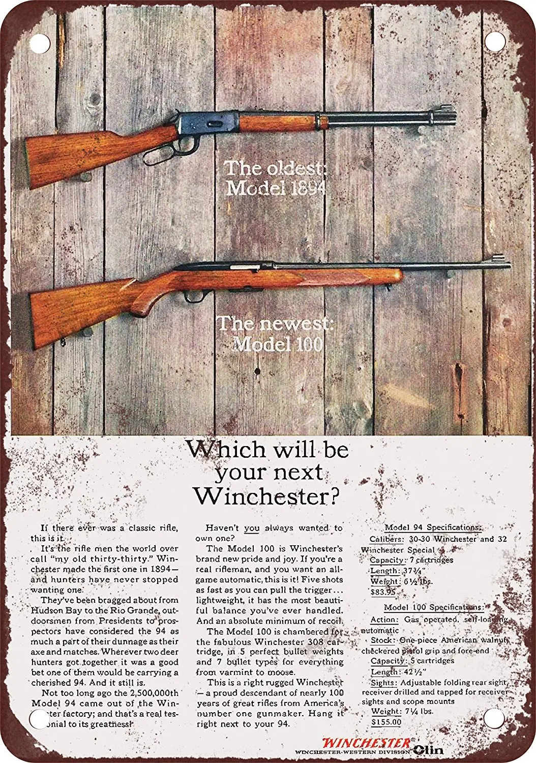 ZJY Which Will Be Your Next Winchester Vintage Metal Signs Bar Poster Home Decor for Coffee and Shop Size:20*30cm
ZJY Which Will Be Your Next Winchester Vintage Metal Signs Bar Poster Home Decor for Coffee and Shop Size:20*30cm