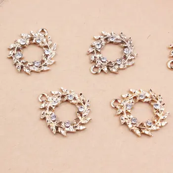 MRHUANG 10pcs Olive Wreaths Leaf Rhinestone Pendant Gold-colour Charms For DIY hand made
MRHUANG 10pcs Olive Wreaths Leaf Rhinestone Pendant Gold-colour Charms For DIY hand made