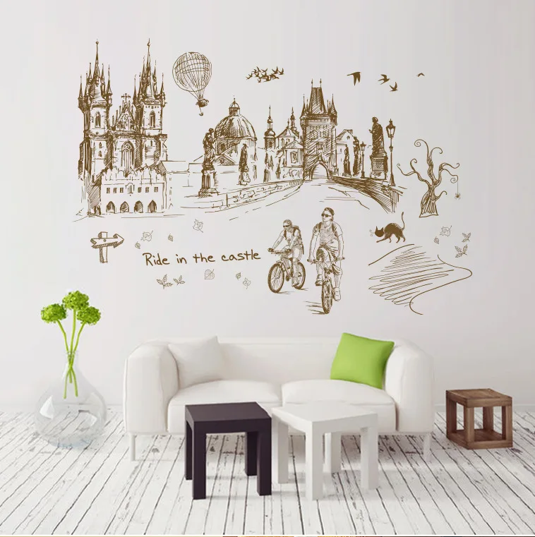 Sketch Castle Vinyl Wall Stickers for Living room Bedroom Nursery Sofa Background Decoration Removable Wall Decals Art Murals
Sketch Castle Vinyl Wall Stickers for Living room Bedroom Nursery Sofa Background Decoration Removable Wall Decals Art Murals