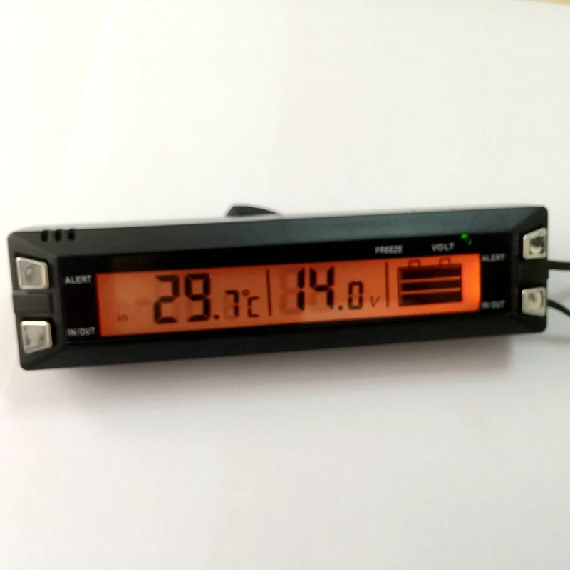 Car LED LCD Digital Clock Thermometer Indoor Outdoor Temperature Voltage Meter