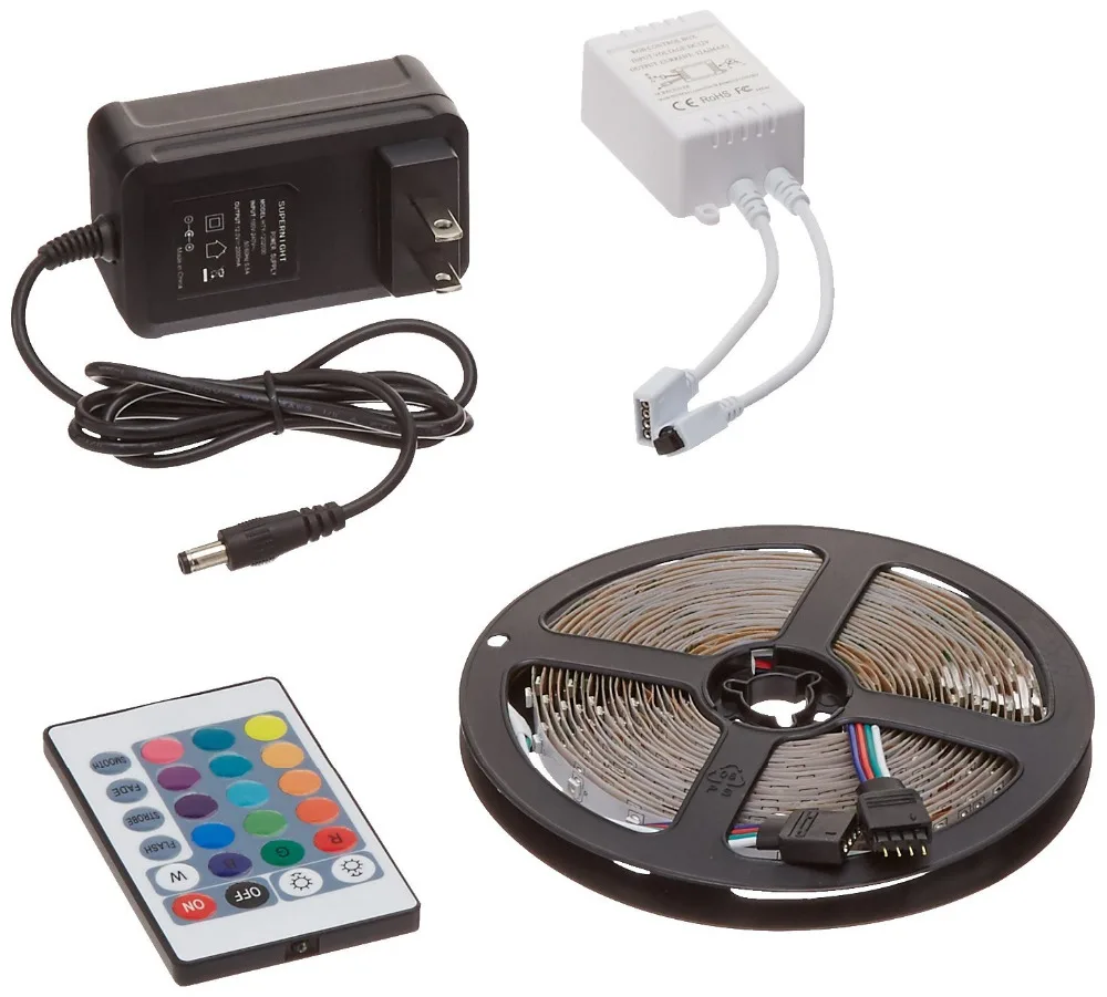 LED RGB Strip Lights 2835 SMD 5M DC 12V with 44 key Controller and 2A LED Power Supply Necen
LED RGB Strip Lights 2835 SMD 5M DC 12V with 44 key Controller and 2A LED Power Supply Necen