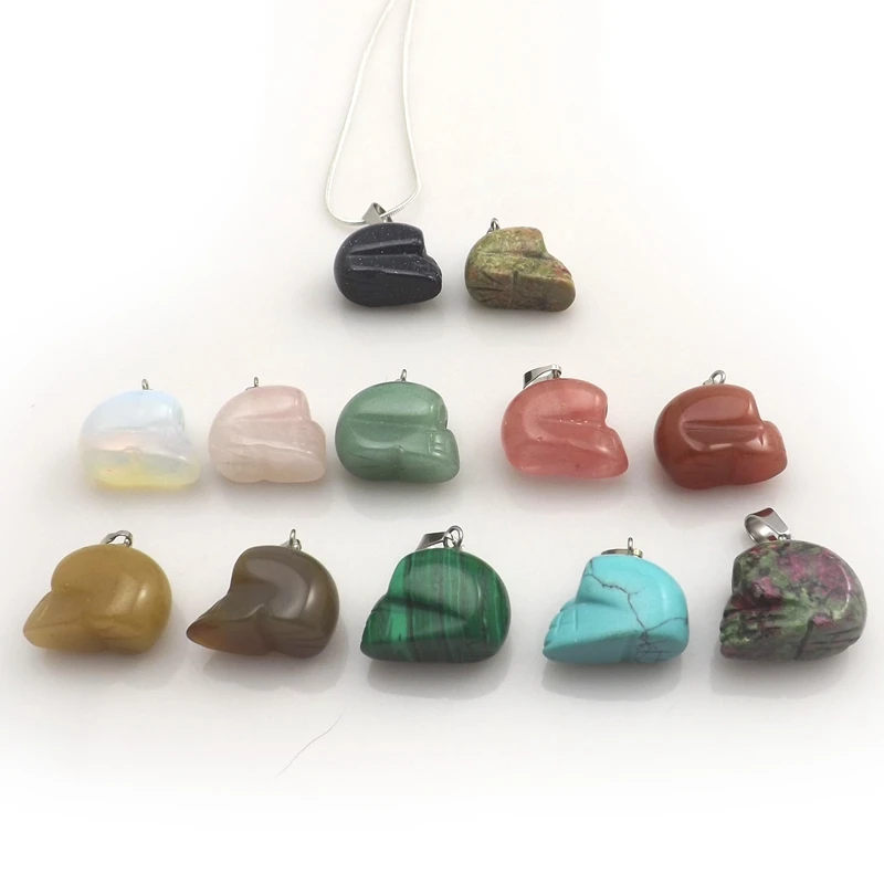 Mixed Lot Natural Stone Skull Shape Pendant Silver Color Chain Necklaces For Promotion 12pcs/lot
Mixed Lot Natural Stone Skull Shape Pendant Silver Color Chain Necklaces For Promotion 12pcs/lot
