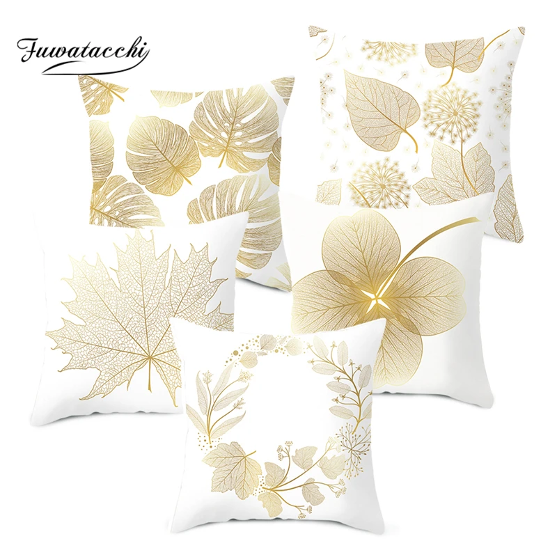 Fuwatacchi Gold Leaves Cushion Cover Plant Throw Pillow Cover for Home Sofa Bed Luxury Polyseter Decorative PillowCase 45*45cm
Fuwatacchi Gold Leaves Cushion Cover Plant Throw Pillow Cover for Home Sofa Bed Luxury Polyseter Decorative PillowCase 45*45cm