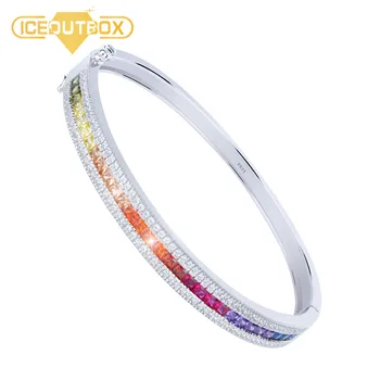 925 Sterling Silver Bangle Rainbow Crystal Elegant Design For Women Fashion Jewelry With 925 Logo Colorful Rhinestone Bracelet
925 Sterling Silver Bangle Rainbow Crystal Elegant Design For Women Fashion Jewelry With 925 Logo Colorful Rhinestone Bracelet