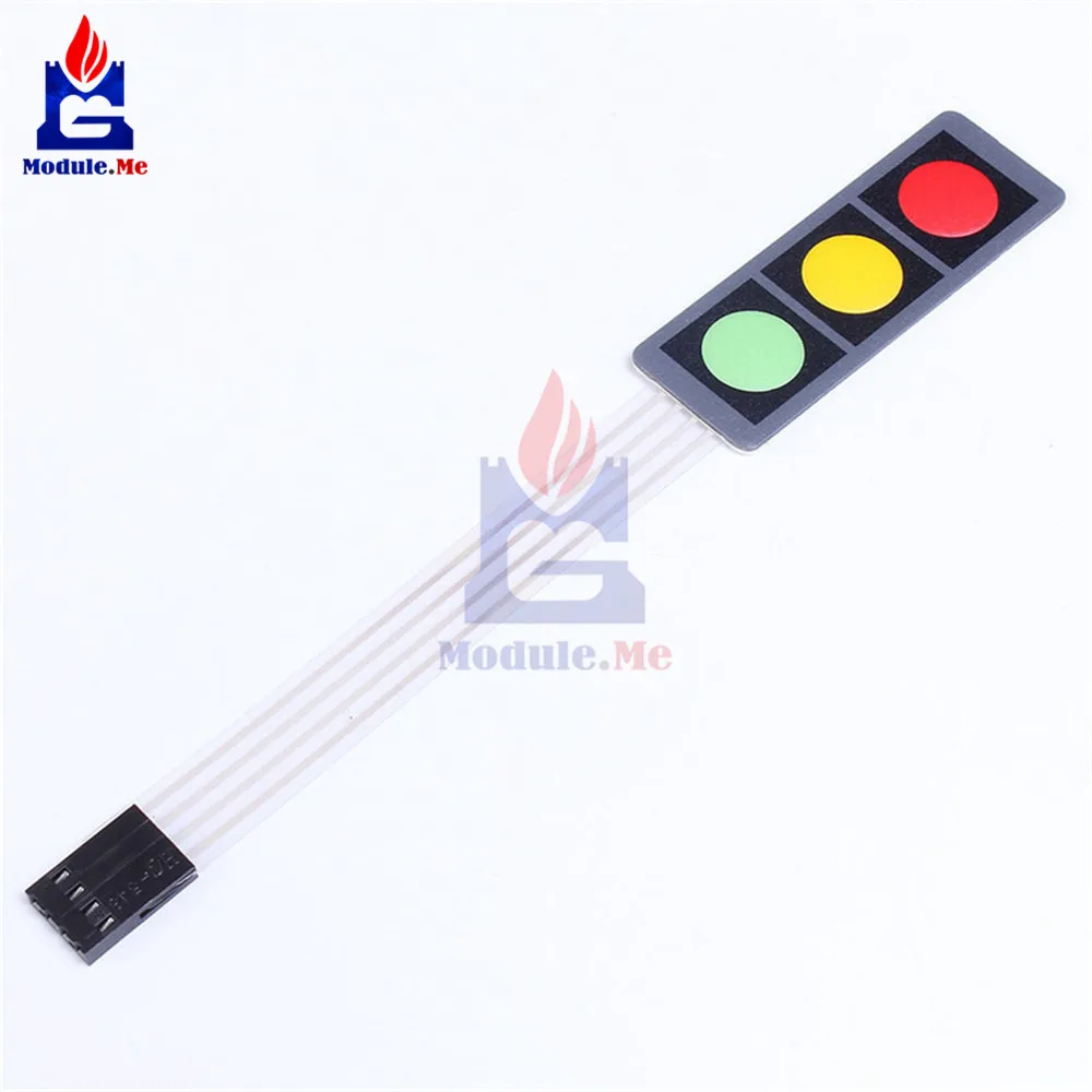 RGB Red Green Yellow Matrix Array Membrane Switch Keypad 1x3 3 Keys Keyboard 1*3 Keys Display Switch Control Panel For DIY
RGB Red Green Yellow Matrix Array Membrane Switch Keypad 1x3 3 Keys Keyboard 1*3 Keys Display Switch Control Panel For DIY