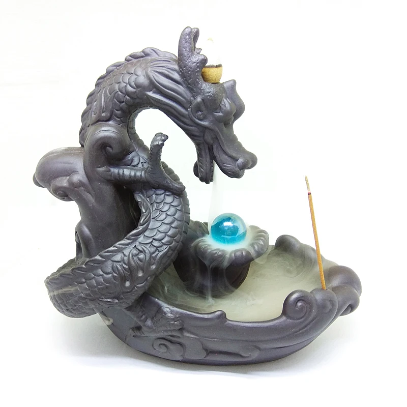 New Backflow Incense Burner Creative Ceramic Home Decor Dragon Incense Holder Censer with Crystal Ball + 10Pcs Incense Cones
New Backflow Incense Burner Creative Ceramic Home Decor Dragon Incense Holder Censer with Crystal Ball + 10Pcs Incense Cones
