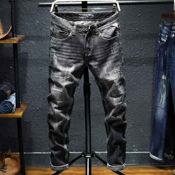 Fashion High Street Men Jeans Black Color Slim Fit Destroyed Ripped Jeans For Men Vintage Style Classical Jeans Male Punk Pants
Fashion High Street Men Jeans Black Color Slim Fit Destroyed Ripped Jeans For Men Vintage Style Classical Jeans Male Punk Pants