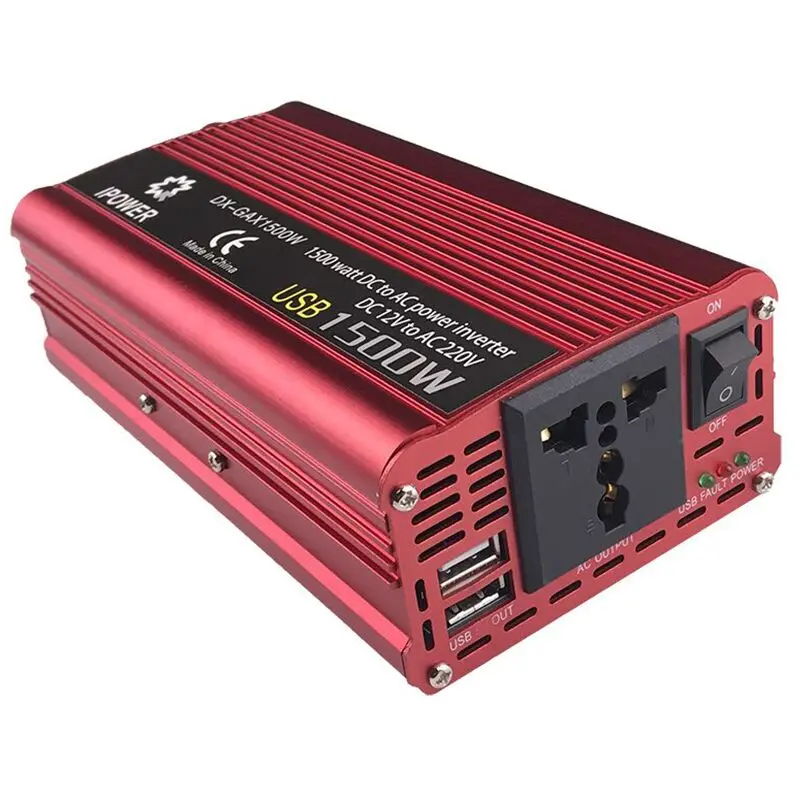 Car Power Inverter DC 12V to AC 230V 1500W Vehicle 3.1A USB Adapter Converter Car Inverter Power Supply Switch On-board Charger
Car Power Inverter DC 12V to AC 230V 1500W Vehicle 3.1A USB Adapter Converter Car Inverter Power Supply Switch On-board Charger