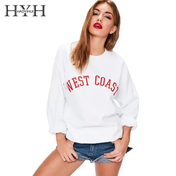 HYH HAOYIHUI White Autumn Fashion Sweatshirt Women Preppy Letter Print Patchwork Top Sweet O-neck Long Sleeve Lady Sweatshirt
HYH HAOYIHUI White Autumn Fashion Sweatshirt Women Preppy Letter Print Patchwork Top Sweet O-neck Long Sleeve Lady Sweatshirt