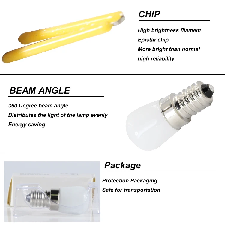 Description Picture 6 of itemLampara Led Filament Light E12 E14 B15 110V 220V 12V Mini Refrigerator Bulb 1.5W T22 Candle Spotlight B15D Ac Dc 12 V Volt Lamp