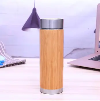 40 pcs/lot Bamboo Stainless Steel Water Bottle Vacuum Insulated Travel Vacuum Cup with Tea Infuser Strainer 450ML
40 pcs/lot Bamboo Stainless Steel Water Bottle Vacuum Insulated Travel Vacuum Cup with Tea Infuser Strainer 450ML