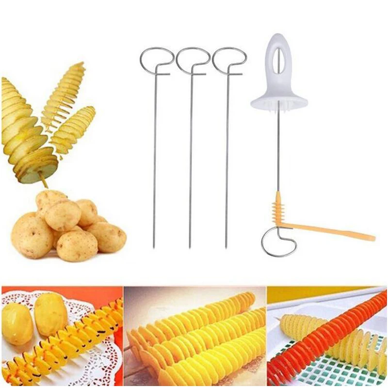Tornado Potato Spiral Cutter Slicer Spiral Potato Chips PRESTO 4spits Potato Tower Making Twist Shredder Cooking Tools
Tornado Potato Spiral Cutter Slicer Spiral Potato Chips PRESTO 4spits Potato Tower Making Twist Shredder Cooking Tools