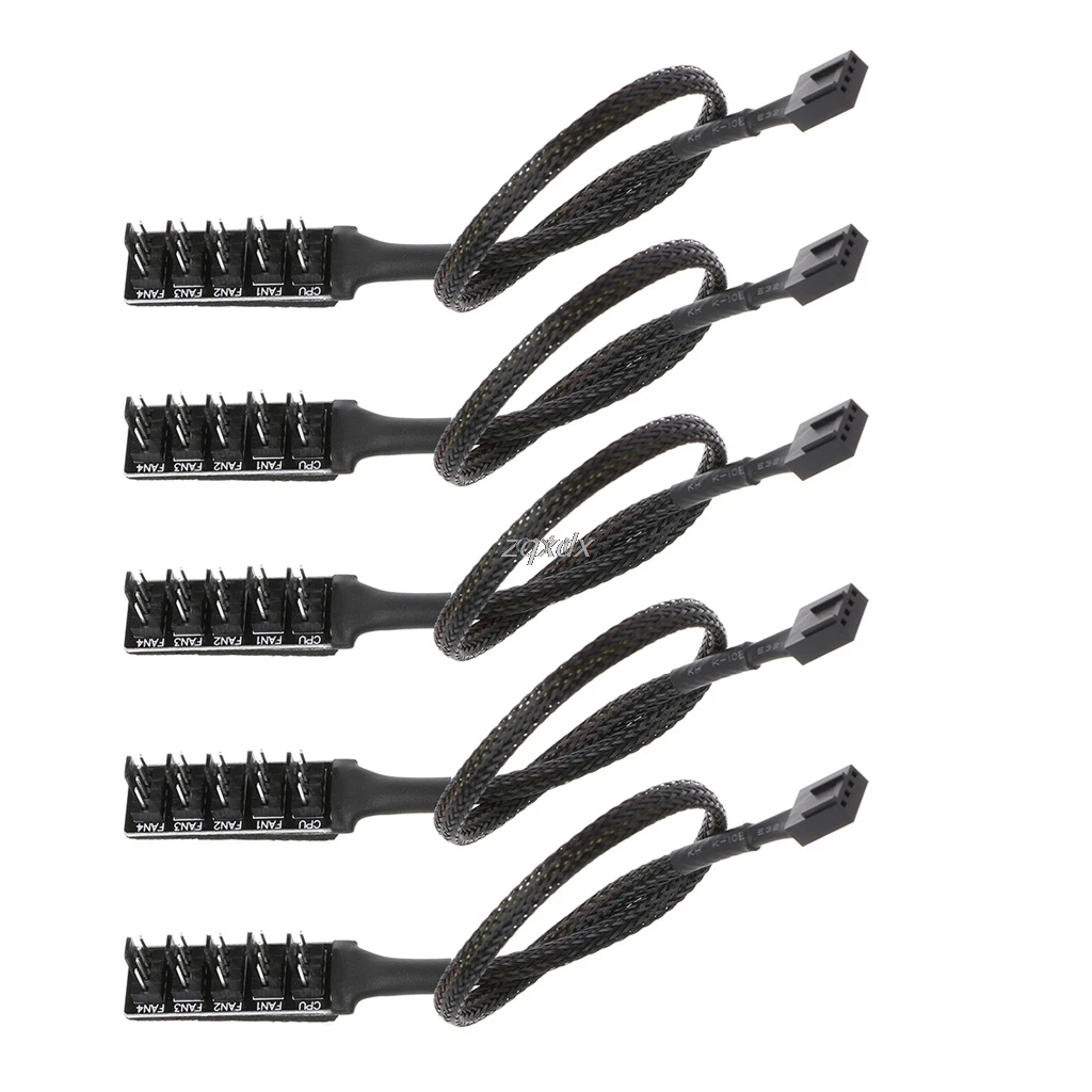 5pc Cooler Fan Power Cable 1 Female to 5 Male 4 Pin Socket Fan Hub Splitter Cable for PC Box 3Pin&4Pin PWM Cooling Fan Z09
5pc Cooler Fan Power Cable 1 Female to 5 Male 4 Pin Socket Fan Hub Splitter Cable for PC Box 3Pin&4Pin PWM Cooling Fan Z09