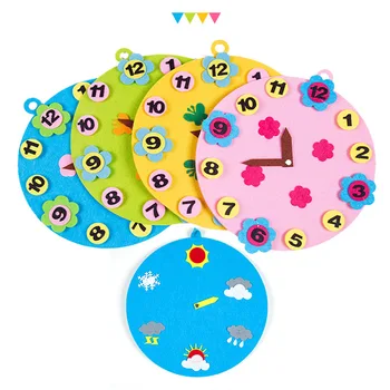 Kindergarten Aids Educational Toys DIY Non-woven Digital Clock Match Time Recognize Colour Number Montessori Toys for Children
Kindergarten Aids Educational Toys DIY Non-woven Digital Clock Match Time Recognize Colour Number Montessori Toys for Children