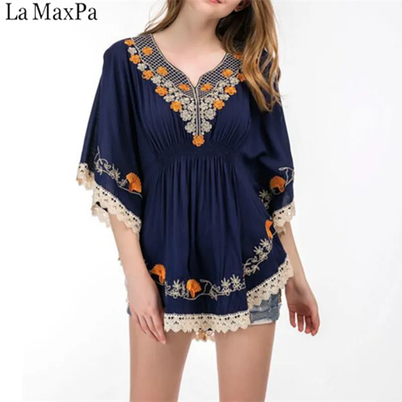 5XL Size Cotton Blouse Tunic Summer 2019 Fashion Casual Embroidery Blouses Women Shirts Batwing Sleeve Crochet Lace Peplum Tops
5XL Size Cotton Blouse Tunic Summer 2019 Fashion Casual Embroidery Blouses Women Shirts Batwing Sleeve Crochet Lace Peplum Tops