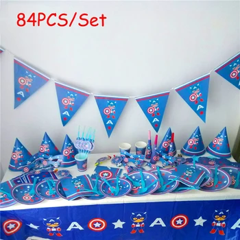 84pcs/lot The Avengers Captain America Baby Birthday Party Decorations Kids Evnent Party Supplies Party Decoration
84pcs/lot The Avengers Captain America Baby Birthday Party Decorations Kids Evnent Party Supplies Party Decoration