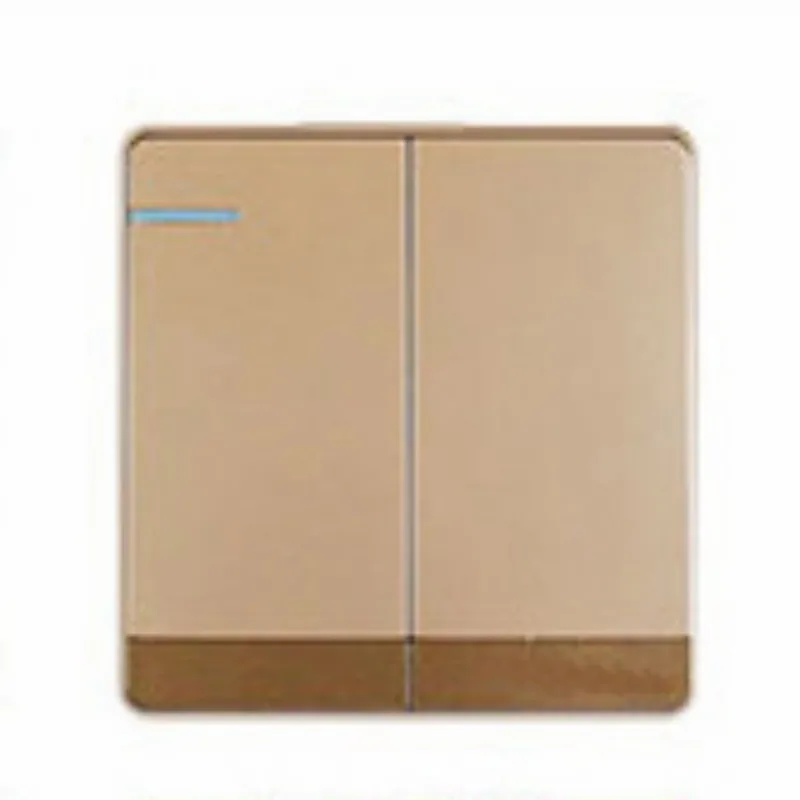 Champagne gold 86*86MM 10a 110v 220v 250v 2 Gang 1 Way 2way No boundary light switch wall switch push button switch
Champagne gold 86*86MM 10a 110v 220v 250v 2 Gang 1 Way 2way No boundary light switch wall switch push button switch