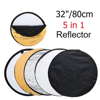 32" 80cm 5 in 1 Collapsible Multi-Disc Light Reflector with Cariing Bag,Round Photography/Photo Reflector for Studio
32" 80cm 5 in 1 Collapsible Multi-Disc Light Reflector with Cariing Bag,Round Photography/Photo Reflector for Studio