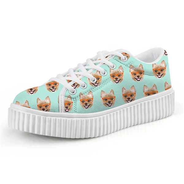 Winter flat women's shoes add a highly cute Pomeranian dog floral print woman on the top platform wedge shoes
Winter flat women's shoes add a highly cute Pomeranian dog floral print woman on the top platform wedge shoes