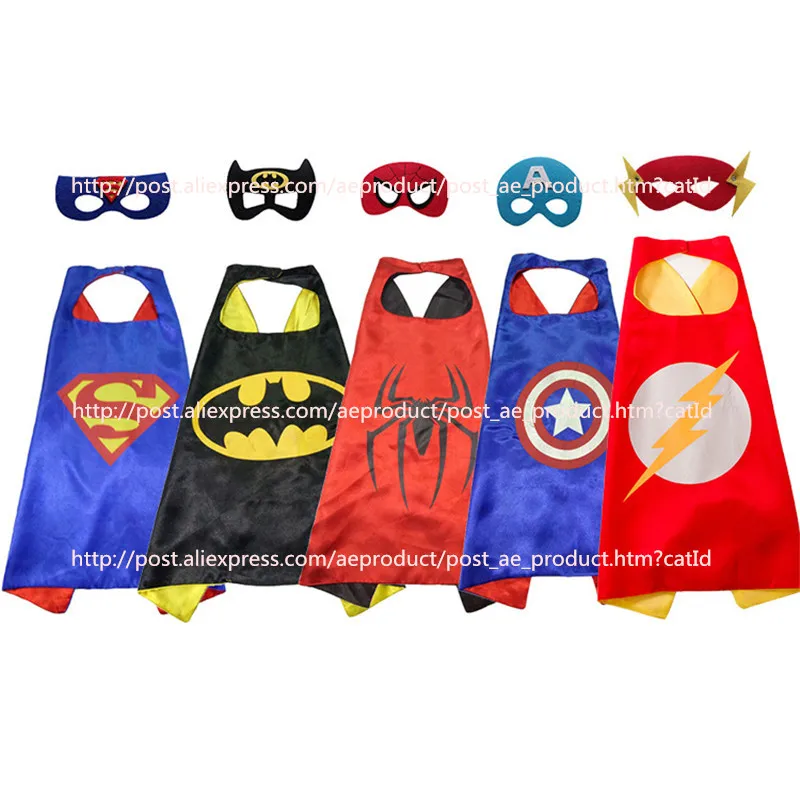 5mask+5cape lot Superhero Capes and Masks Kid Capes 70 * 70CM Superman Cape Perfect For Kids Party Dress Up Costumes and Gifts
5mask+5cape lot Superhero Capes and Masks Kid Capes 70 * 70CM Superman Cape Perfect For Kids Party Dress Up Costumes and Gifts