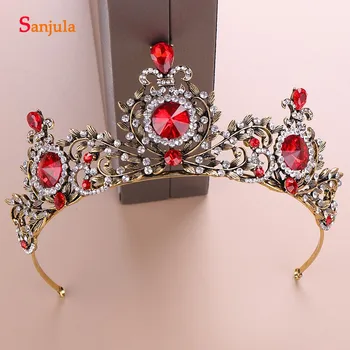Vintage Gold Party Crowns With Red Rhinestones Metal Sparkle Crystals Wedding Tiaras Bride Accessories 2019 T134
Vintage Gold Party Crowns With Red Rhinestones Metal Sparkle Crystals Wedding Tiaras Bride Accessories 2019 T134