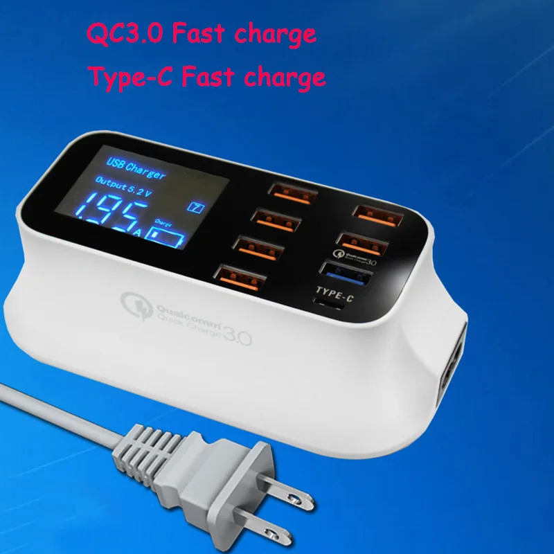 MLLSE 8 Port USB Charger 40W With Quick Charge 3.0 Type-C LED Display Charging For iPhone iPad Samsung Huawei Xiaomi Smart Phone
MLLSE 8 Port USB Charger 40W With Quick Charge 3.0 Type-C LED Display Charging For iPhone iPad Samsung Huawei Xiaomi Smart Phone