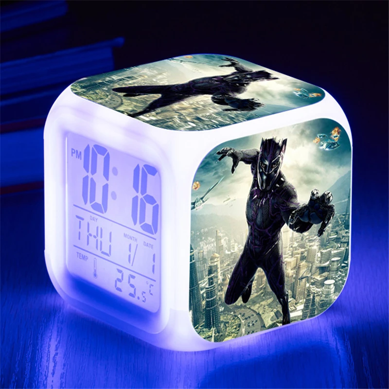 Marvel Avengers 3 Infinity War Black Panther Digital Action Figure Alarm Clock Toy Saat Despertador 7 Colors Change Toys Doll
Marvel Avengers 3 Infinity War Black Panther Digital Action Figure Alarm Clock Toy Saat Despertador 7 Colors Change Toys Doll