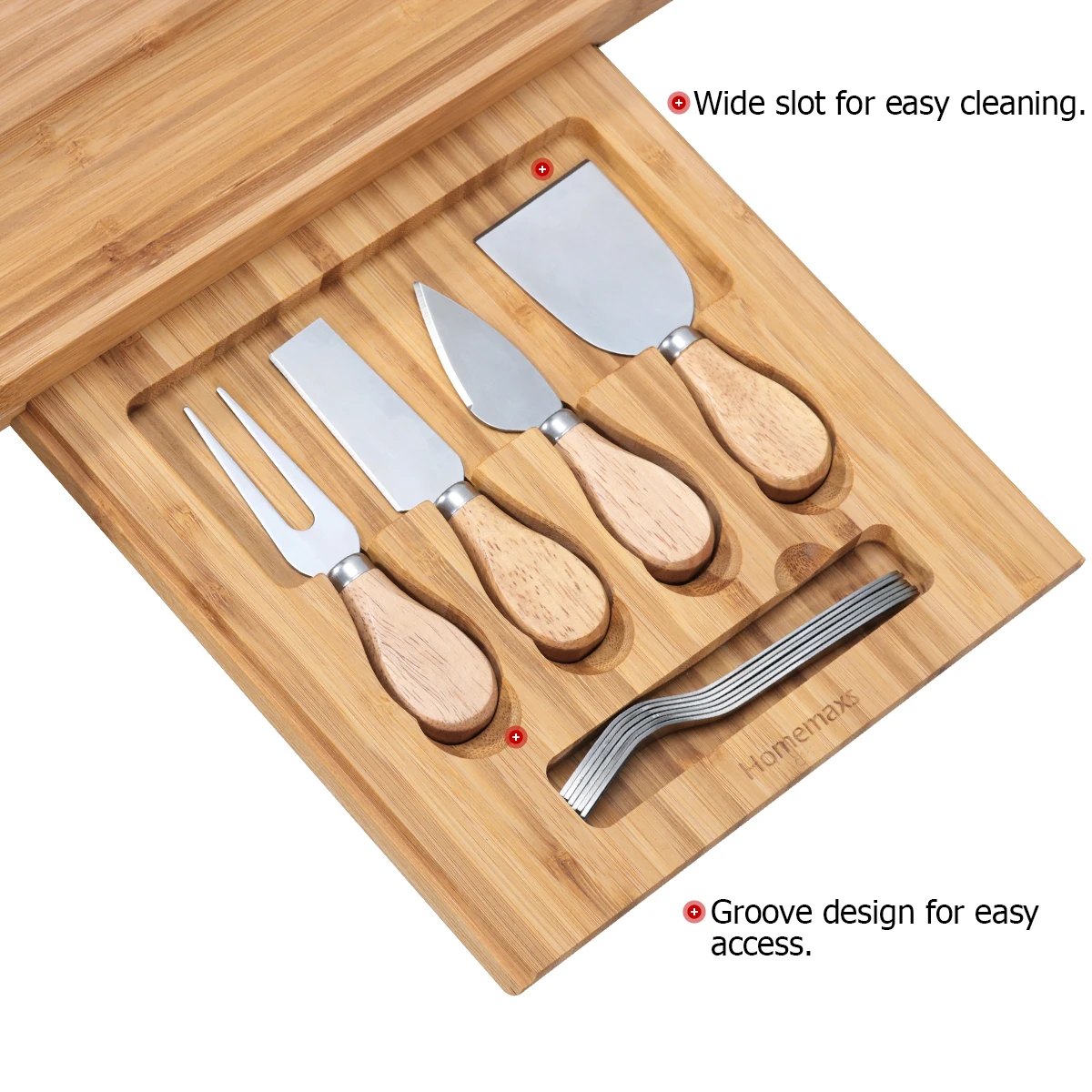 HOMEMAXS Cheese Board With Cutlery Set Charcuterie Platter Serving Tray With Slide-Out Drawer Wooden Server For Wine Meat
HOMEMAXS Cheese Board With Cutlery Set Charcuterie Platter Serving Tray With Slide-Out Drawer Wooden Server For Wine Meat