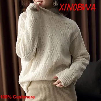 Europe New Women Winter Turtleneck Long Sleeve Loose Oversize 100%Cashmere Wool Sweater Ladies Knitted Sweater Ladies Pere Noel
Europe New Women Winter Turtleneck Long Sleeve Loose Oversize 100%Cashmere Wool Sweater Ladies Knitted Sweater Ladies Pere Noel