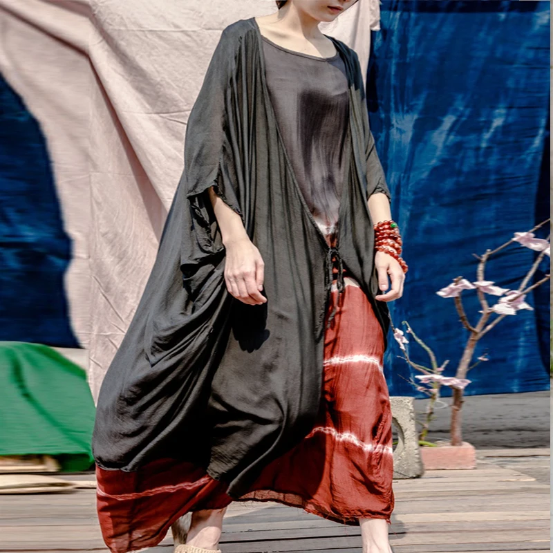 Johnature 2019 Summer And Autumn New Silk Coats Trench Belt Black Vintage Loose Bat Sleeve Casual Coats
Johnature 2019 Summer And Autumn New Silk Coats Trench Belt Black Vintage Loose Bat Sleeve Casual Coats