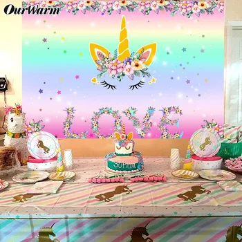 OurWarm Rainbow Unicorn Birthday Backdrop Cartoon Pink Wall Sticker Pastoral Photo Backdrop Background Children Birthday Decor
OurWarm Rainbow Unicorn Birthday Backdrop Cartoon Pink Wall Sticker Pastoral Photo Backdrop Background Children Birthday Decor