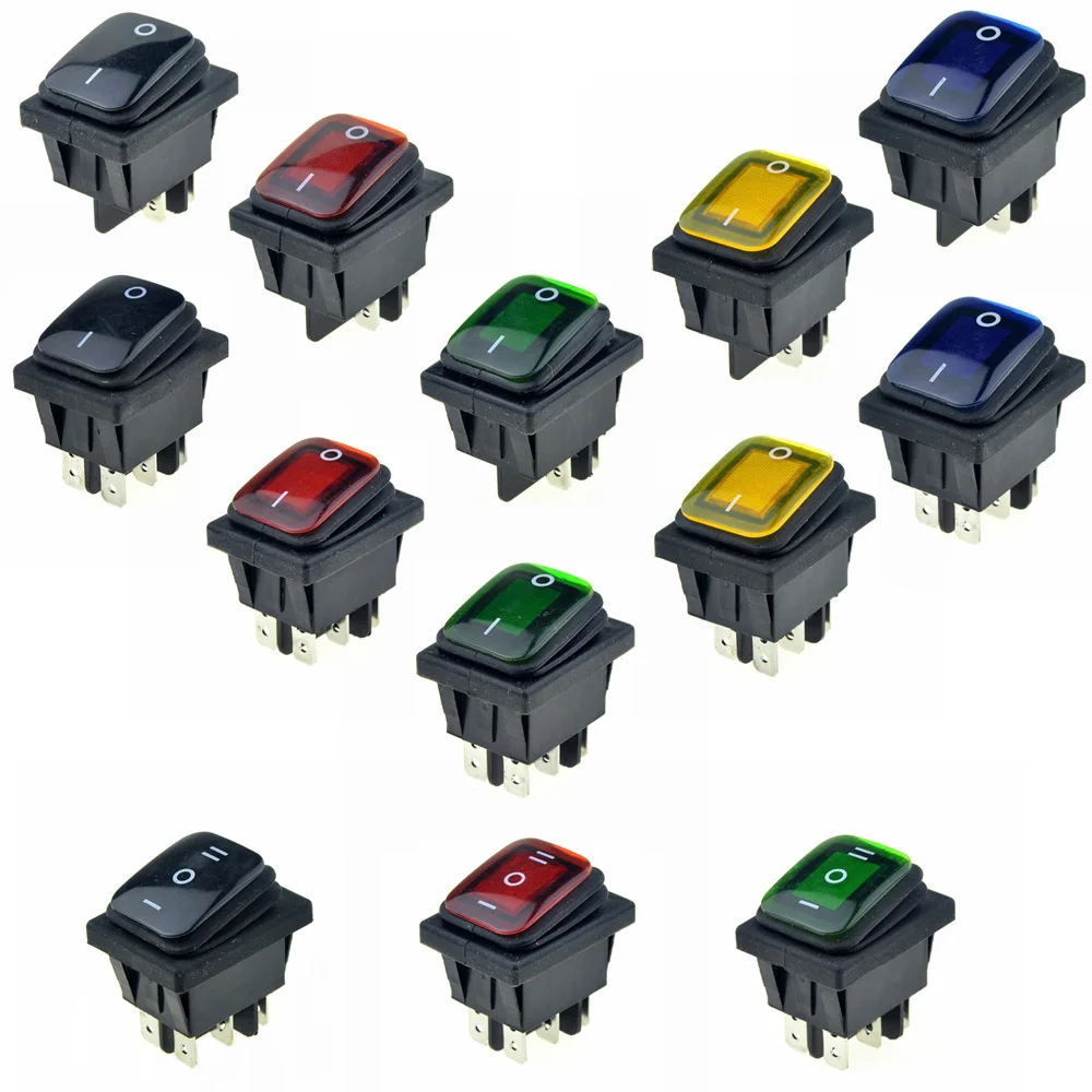 Waterproof Rocker Switches Boat Switch Latching DPST DPDT 4 Pin 6 Pin 2,3 Position I/O ON/OFF/ON Blue Red Green 30x22mm 16A 250V
Waterproof Rocker Switches Boat Switch Latching DPST DPDT 4 Pin 6 Pin 2,3 Position I/O ON/OFF/ON Blue Red Green 30x22mm 16A 250V